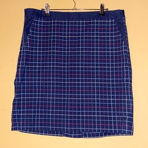Tommy Hilfiger 2 Pocket Small Windowpane Navy Blue Plaid Mini Skirt. Size 12